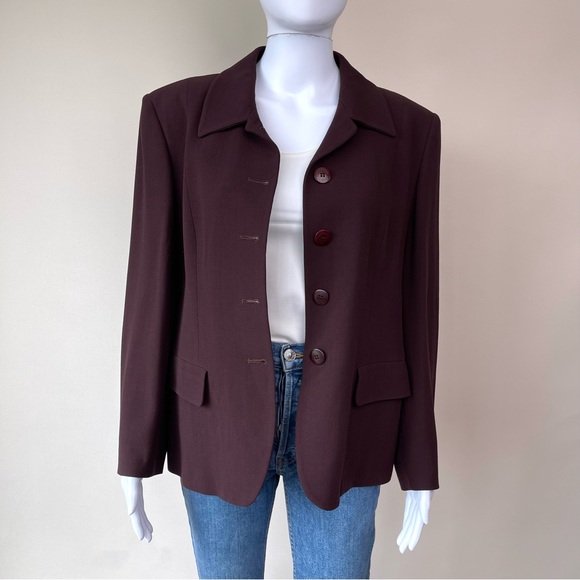 Burberry Jackets & Blazers - Burberry London Plum Wool Blazer Jacket Vintage Buttons Pockets